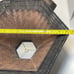 Vintage Pair Brown Woven Wicker Rattan Lamp Shades Hexagon Cottage Core 9x13.5