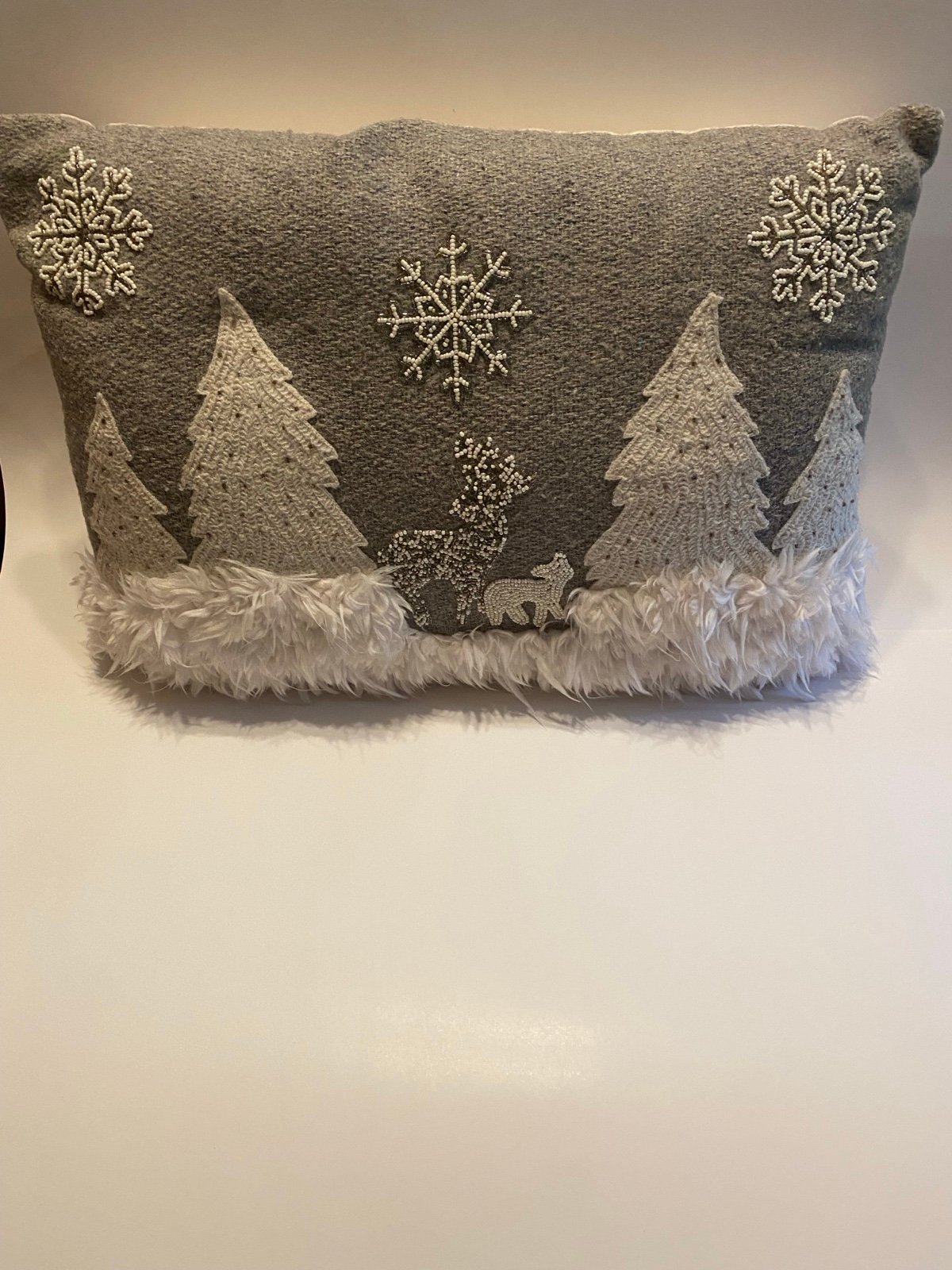 Magaschoni Home Embellished Christmas Pillow