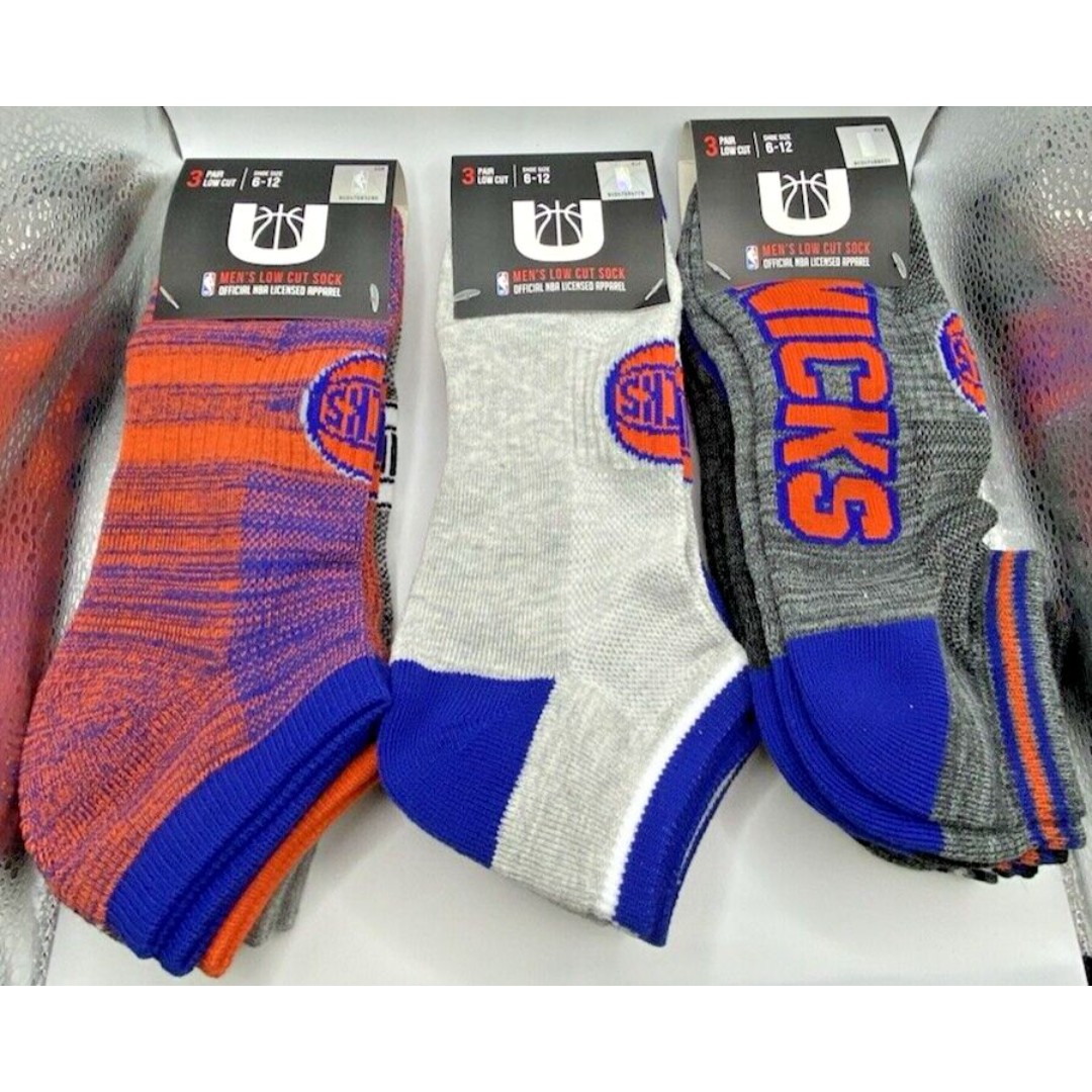 NEW Men’s NY Knicks Low Cut Socks Size 6-12 Icerbrand 3 Packs 9 Pairs
