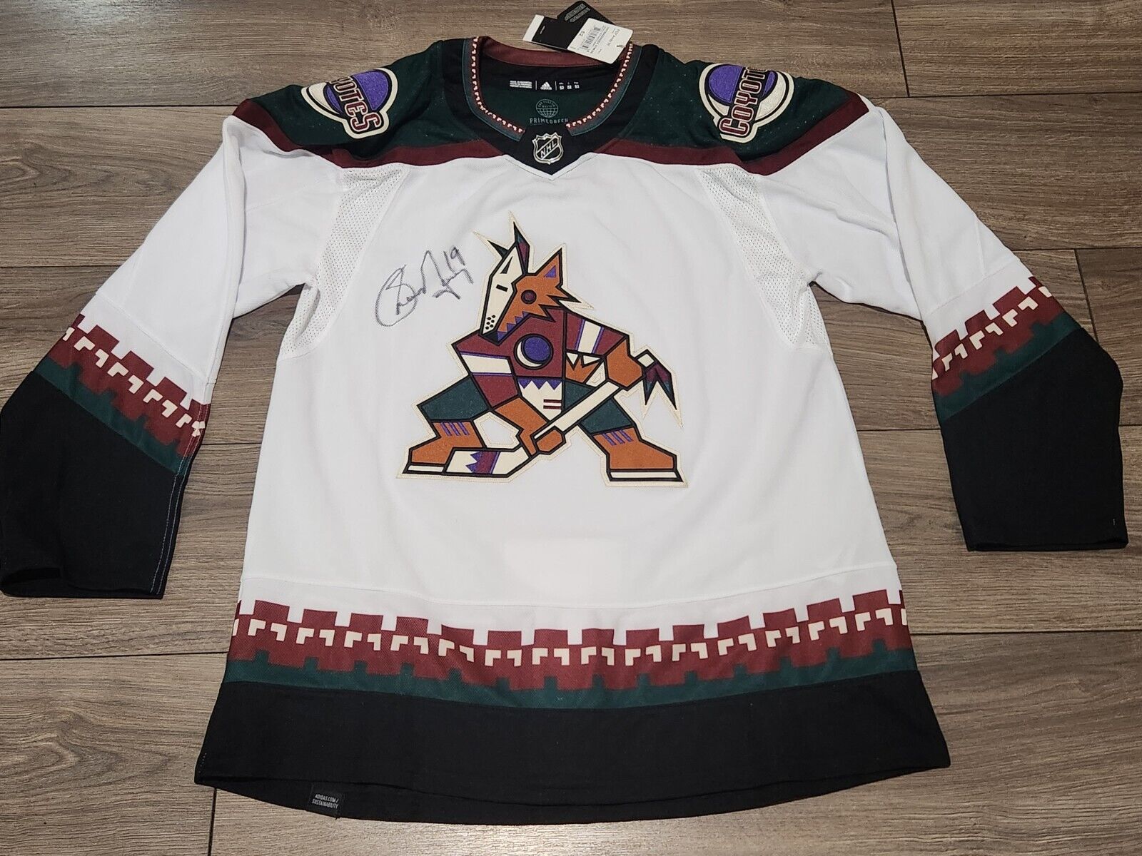 Arizona Coyotes Utah HC Doan Signed Adidas PrimeGreen Kachina Jersey 52 NWT