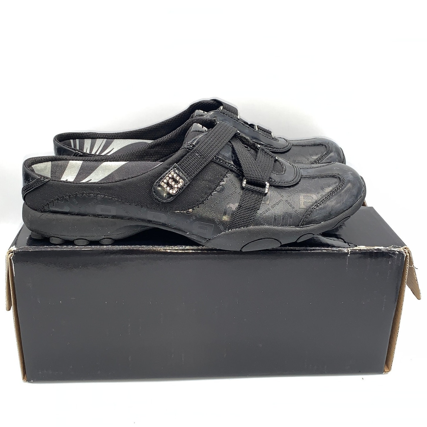 Bebe Sport Mercury Rising Black Logo Sneaker (34792) Women's Size 7.5 NEW in Box