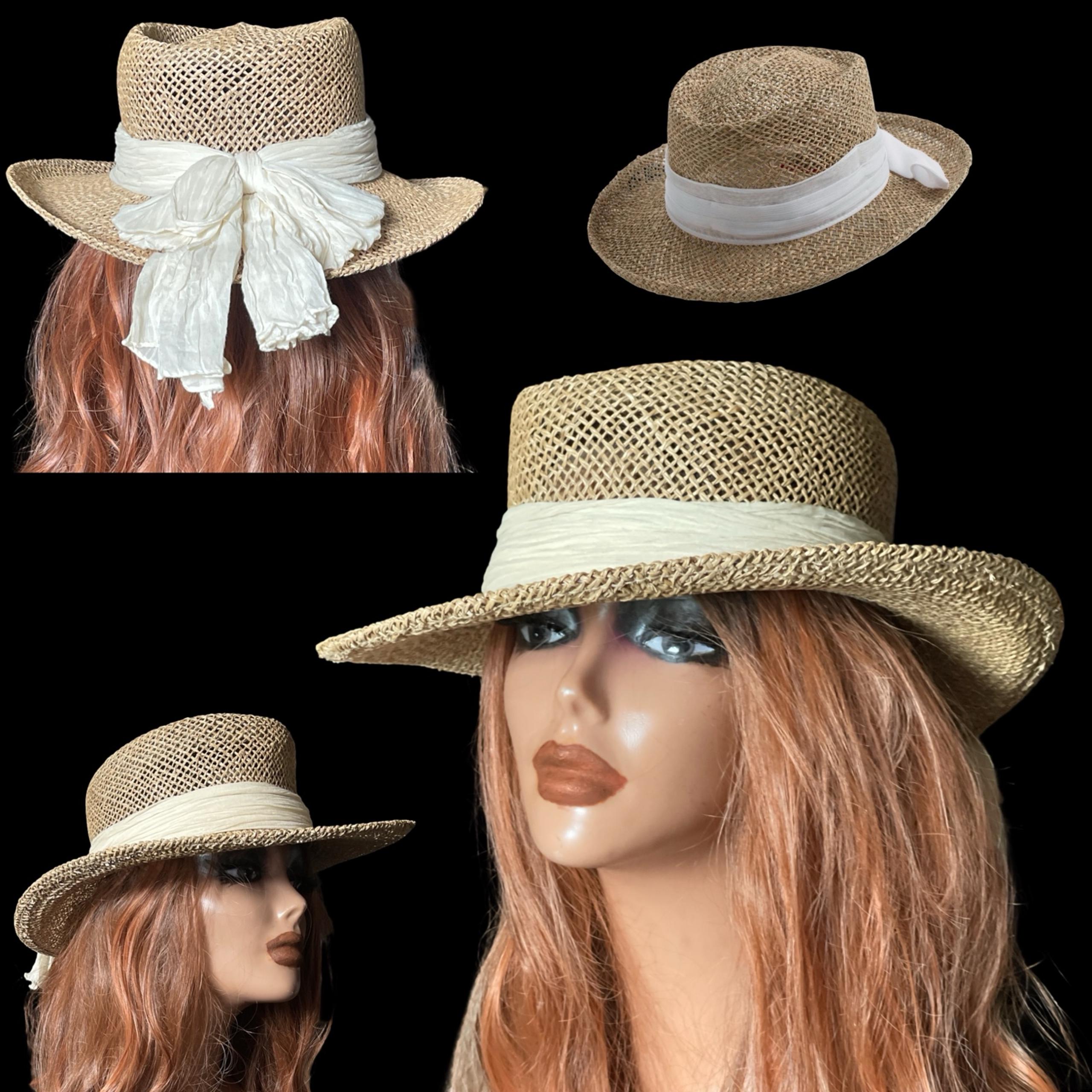 Stiff Icon Style Seagrass Gambler by San Diego Hat Co. with Cotton Fabric Band