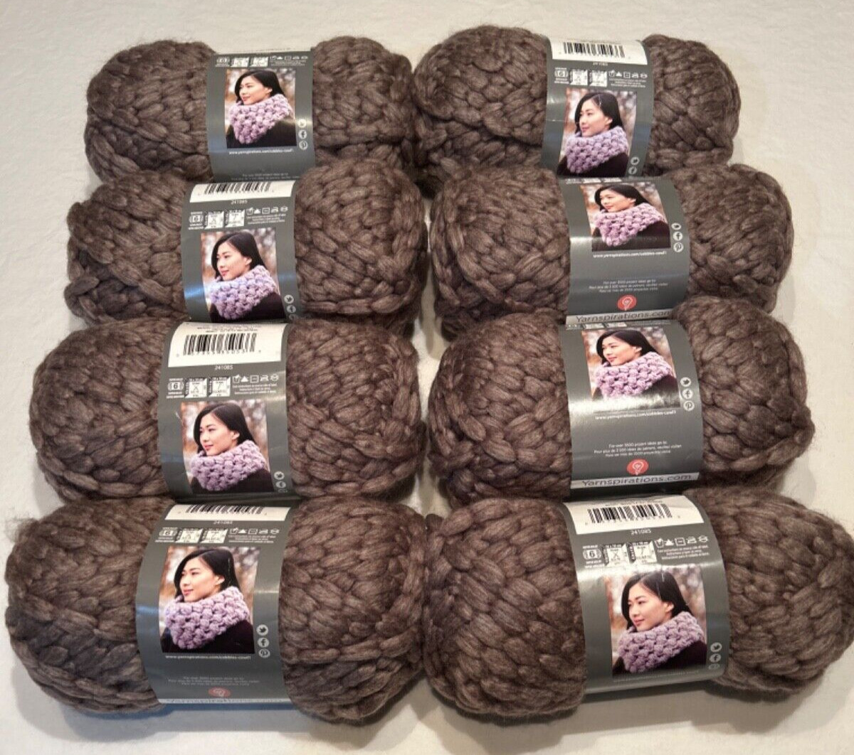 Patons Cobbles Chunky Bulky Yarn MOON ROCK 3.5 oz. 41 yds Wool Acrylic 8 Skeins