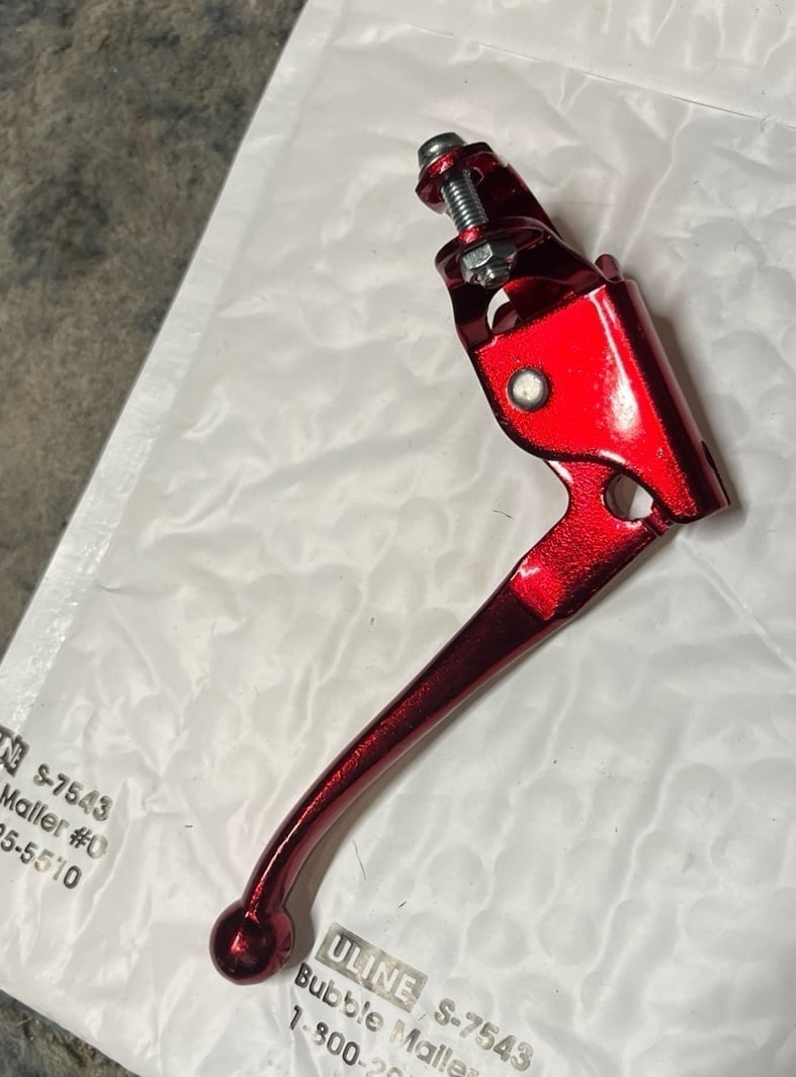 Candy Red Anodized color old school angled bike left brake lever