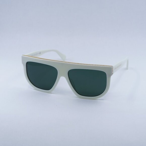 New Stella McCartney SC40030I-Y 25N Sunglasses-Ivory with Silver Chain Frame