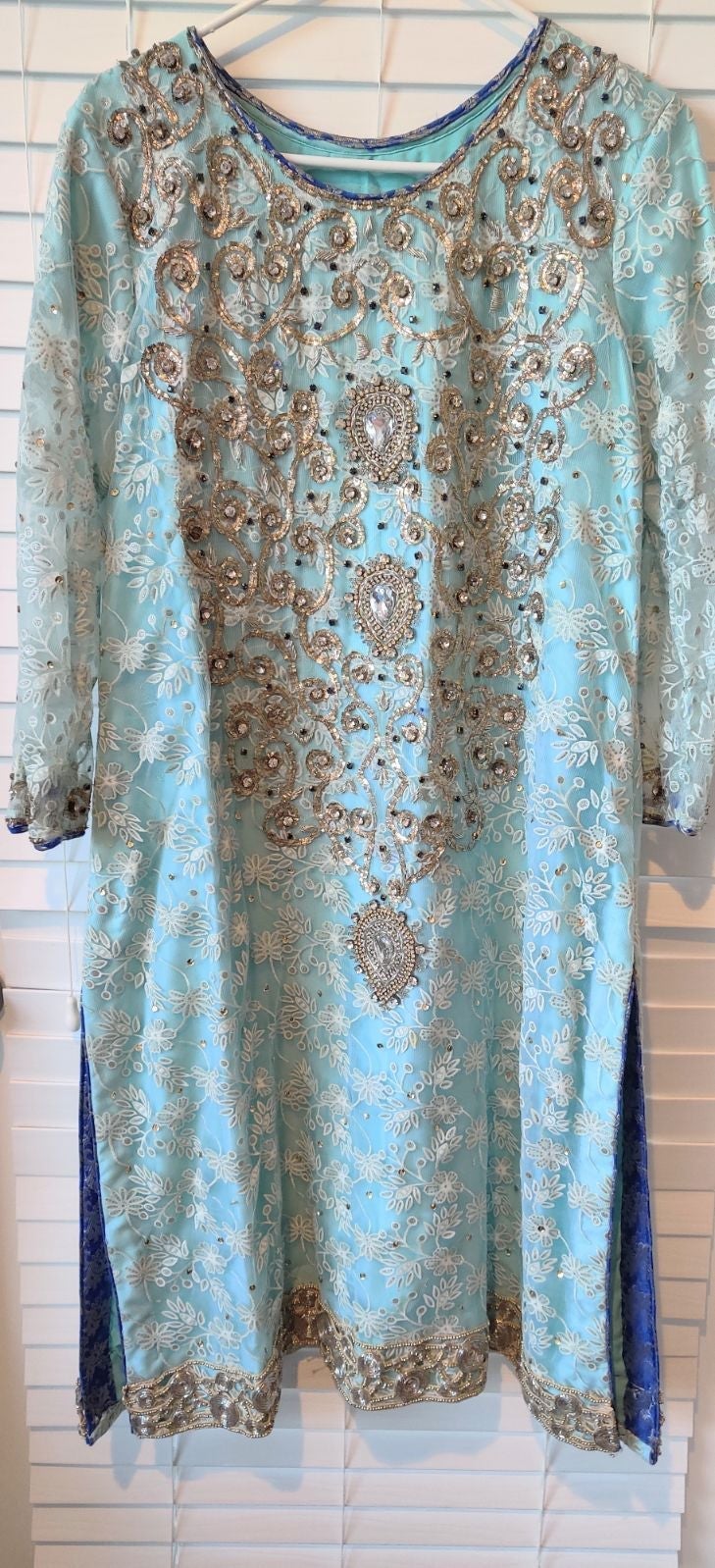 Pakistani / Indian Sea blue Pakistani heavy formal wear.