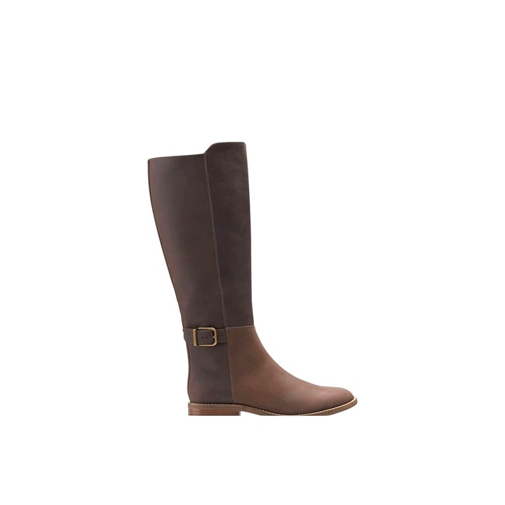 Clarks Camzin Branch Riding Boots Brown Size 7.5 Comfort Quiet Luxury Minimalist
