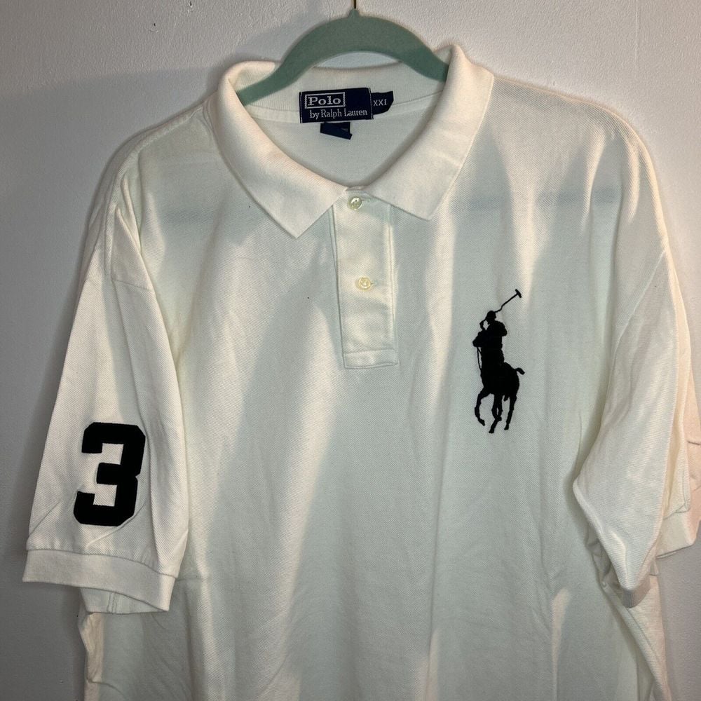 Ralph Lauren Polo Classic Big Pony White Cotton Polo Shirt
