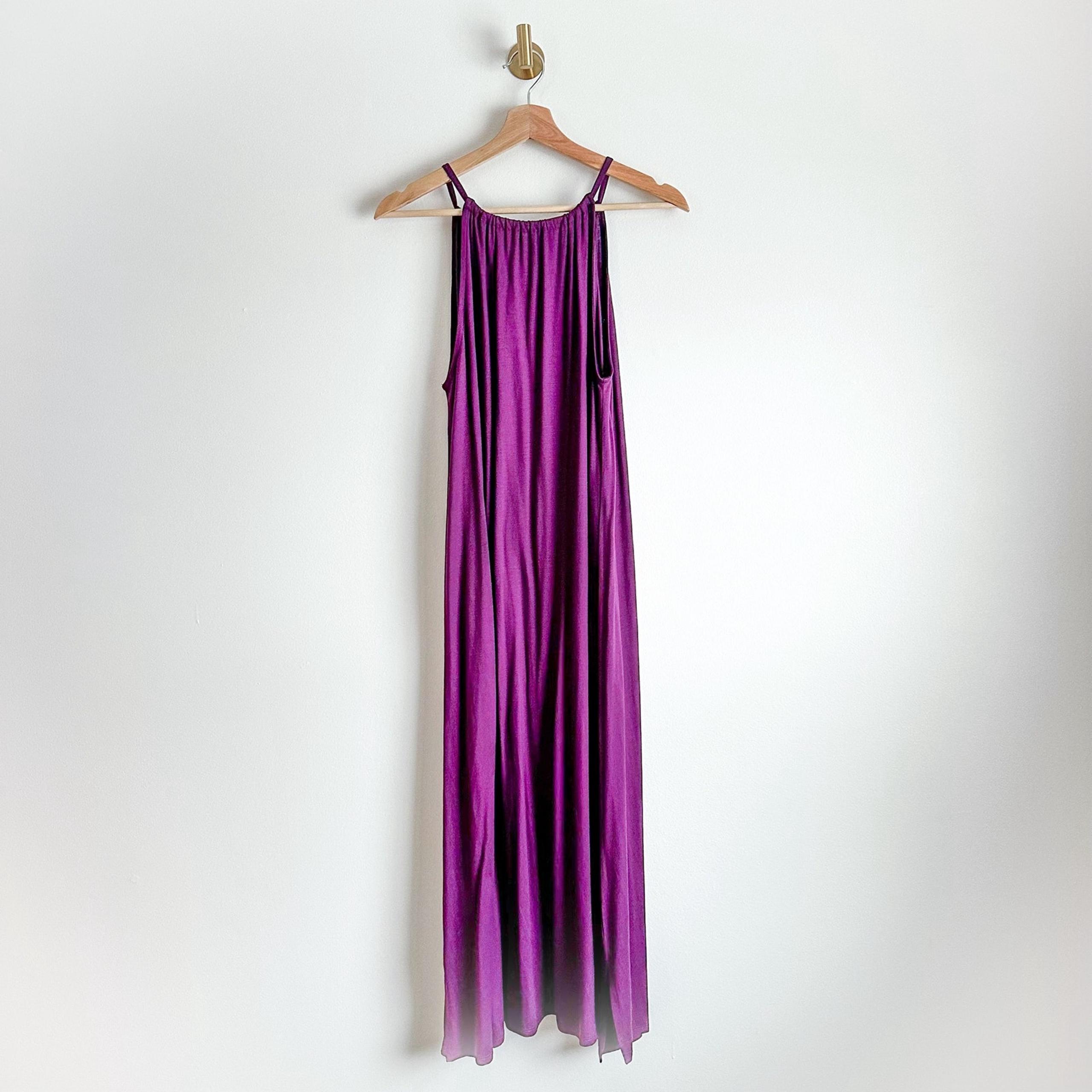 Eileen Fisher Fine Jersey Halter Midi Dress in Blackberry $198