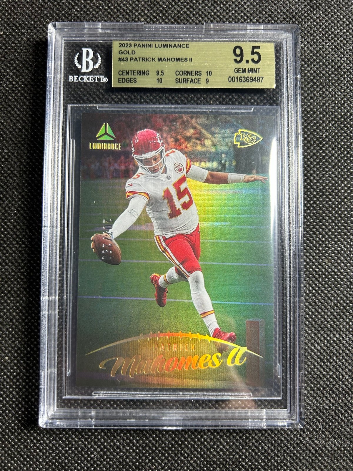 2023 Panini Luminance Gold /250 Patrick Mahomes Bgs 9.5 Gem Mint Kansas City Chi