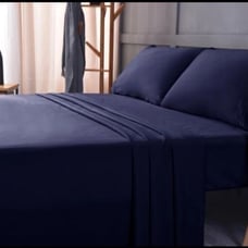 Deep Pocket Cool Bamboo Queen Sheet Set Navy