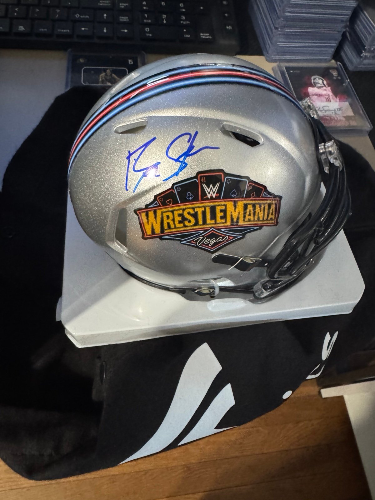 WWE wrestlemania 41 signed mini helmet Braun strowman 7/10