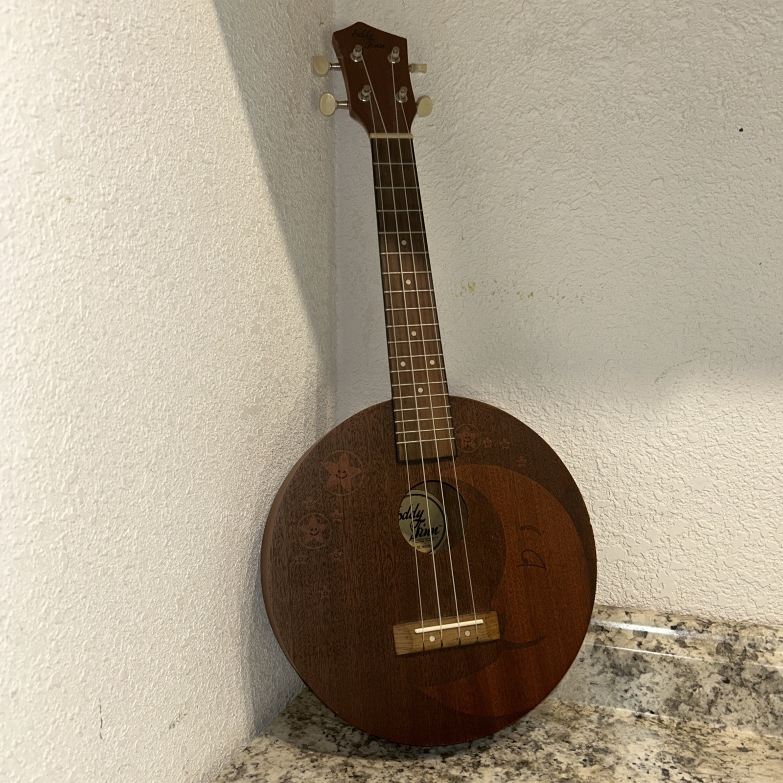 Eddy Finn Moon & Stars Banjo Shaped Ukulele EF-MOON