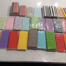 Lot of 56 packs of paper party straws