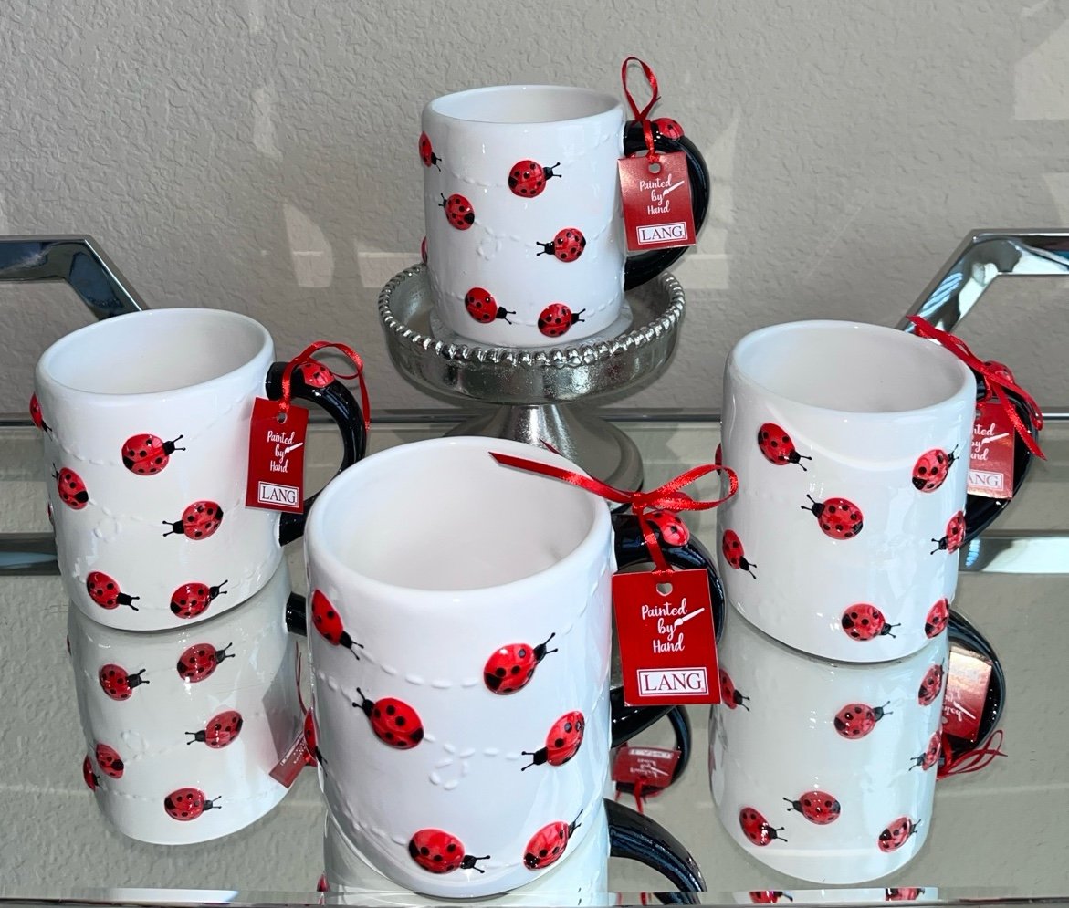 4-NWT LANG 3D DESIGN LADY BUG COFFEE MUG