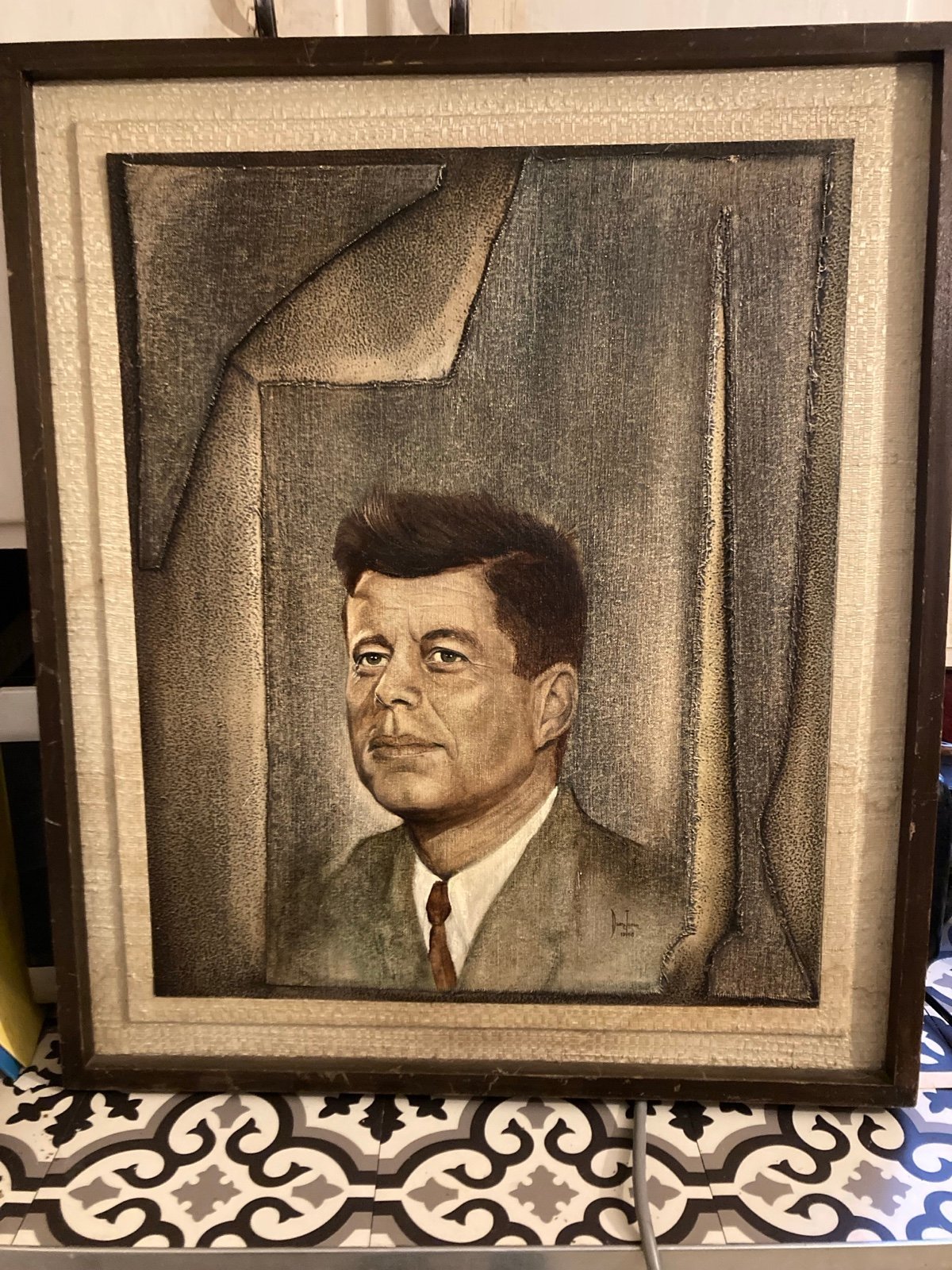 John F. Kennedy Masonite Oil Painting