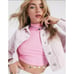 NWT TOPSHOP Organic Cotton Denim Crop Jacket Blush Pink US 8 UK 12