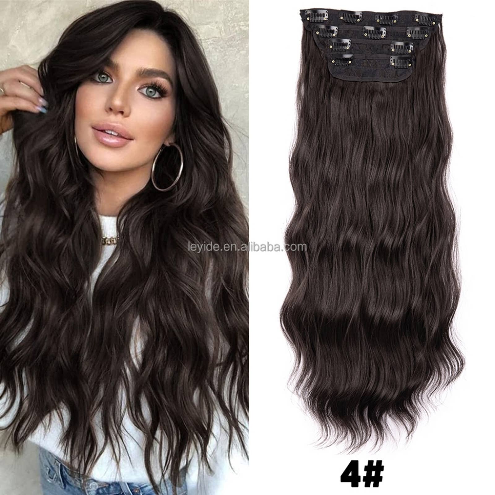 Beautiful Dark Brown Full Head Clip in Extension 20-22 inches