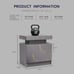 Modern Nightstand w/ LED Lights & 2 Drawers - Grey Gold