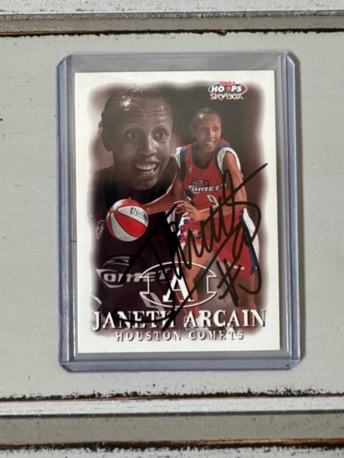 Janeth Arcain #9 Autographed Houston Comets WNBA Card