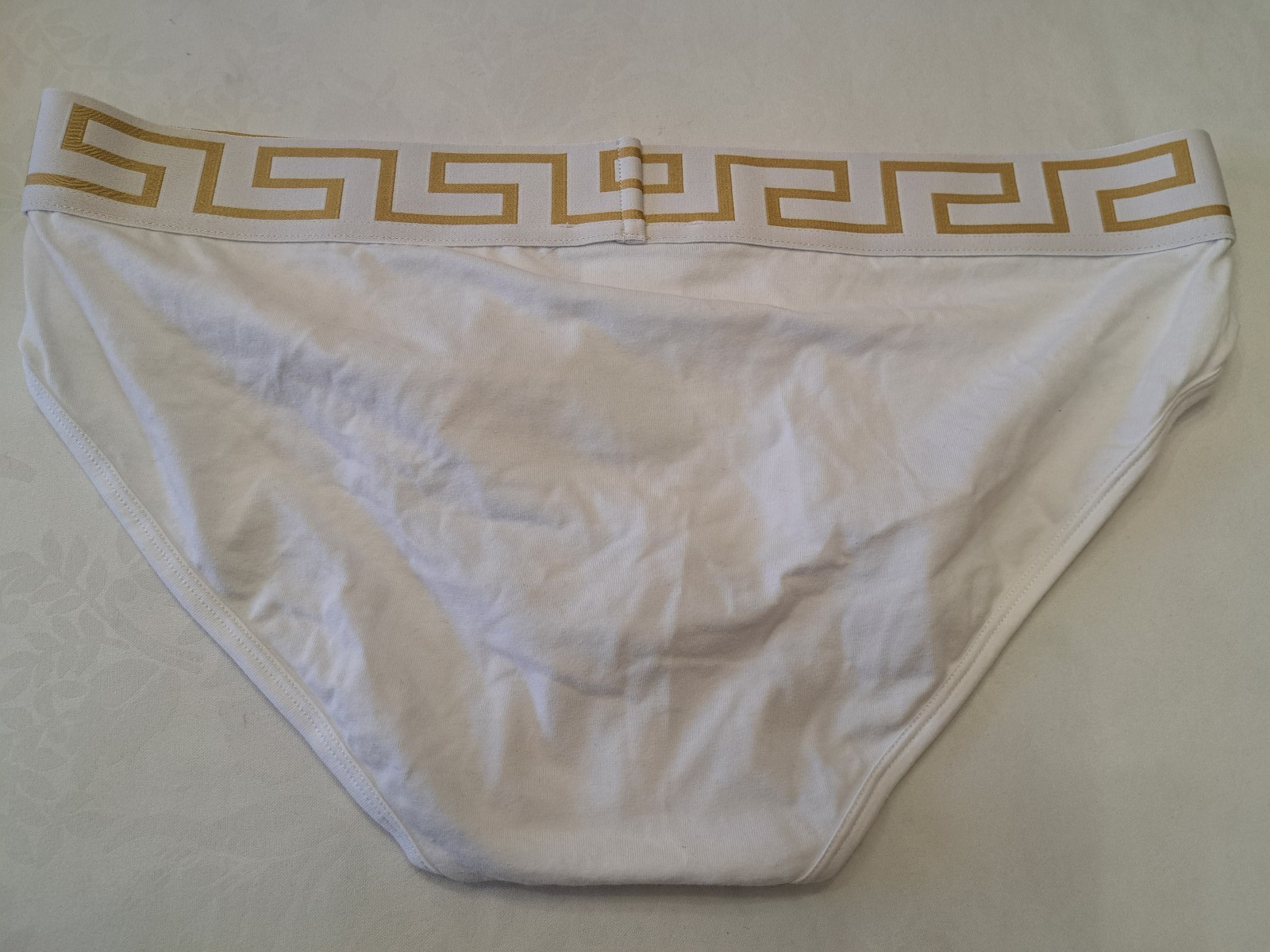 Versace White Greca Border Briefs Size 7