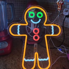 Gingerbread Man Neon Sign for Wall Decor Christmas Neon Signs for Bedroom
