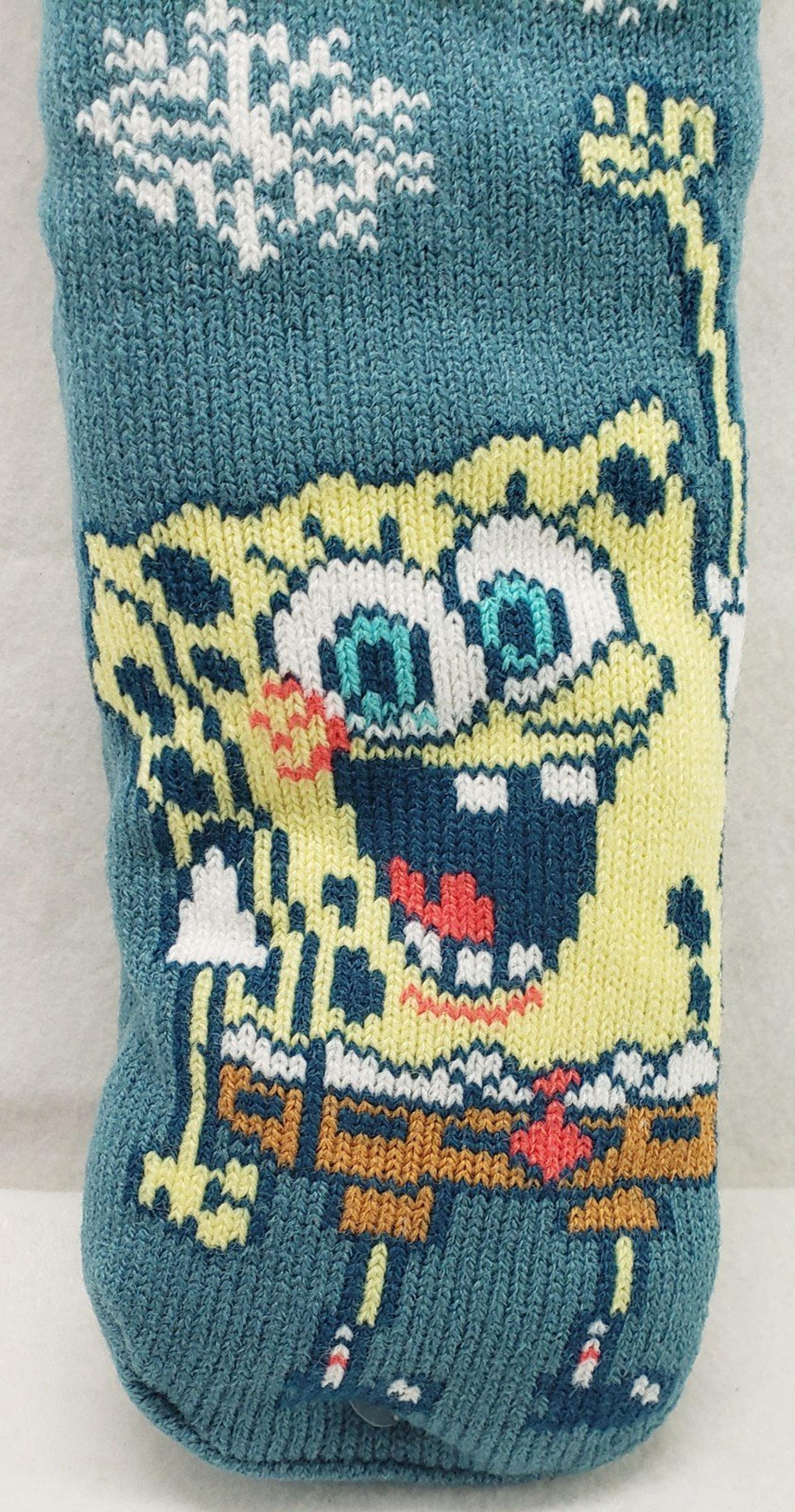 SpongeBob SquarePants Plush Sherpa Lined Women's Slipper Socks Shoe Size 4-10