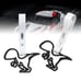 BRAND NEW 2PCS DINOSAUR BLACK JDM TSURIKAWA RING White Handle Strap Drift Charm