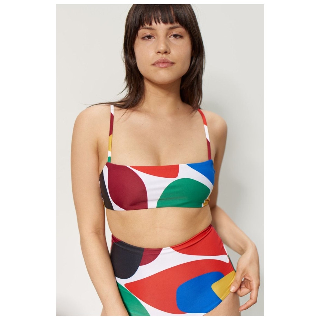 NWT Mara Hoffman Sia Bikini Top Latica Multicolor Beach Summer Swim Size S