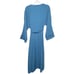 TRENDYOL Belted Midi Woven Self-Tie Kaftan Robe Lace-Trim V-Neck Turquoise Sz XL
