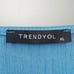 TRENDYOL Belted Midi Woven Self-Tie Kaftan Robe Lace-Trim V-Neck Turquoise Sz XL