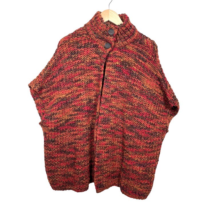 Anthropologie Elsamanda Wool blend chunky poncho sweater sz OS