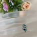 Blue Sapphire, Emerald and Diamond Sterling Silver Ring Size 7