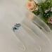 Blue Sapphire, Emerald and Diamond Sterling Silver Ring Size 7