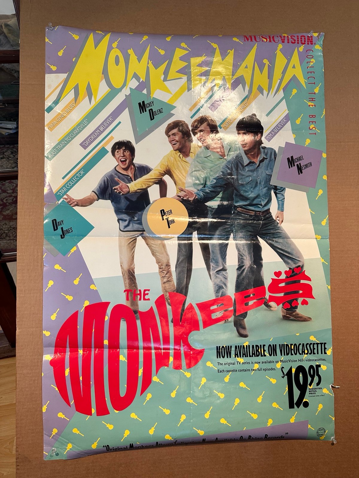 Monkees promotional 1986 poster for VHS