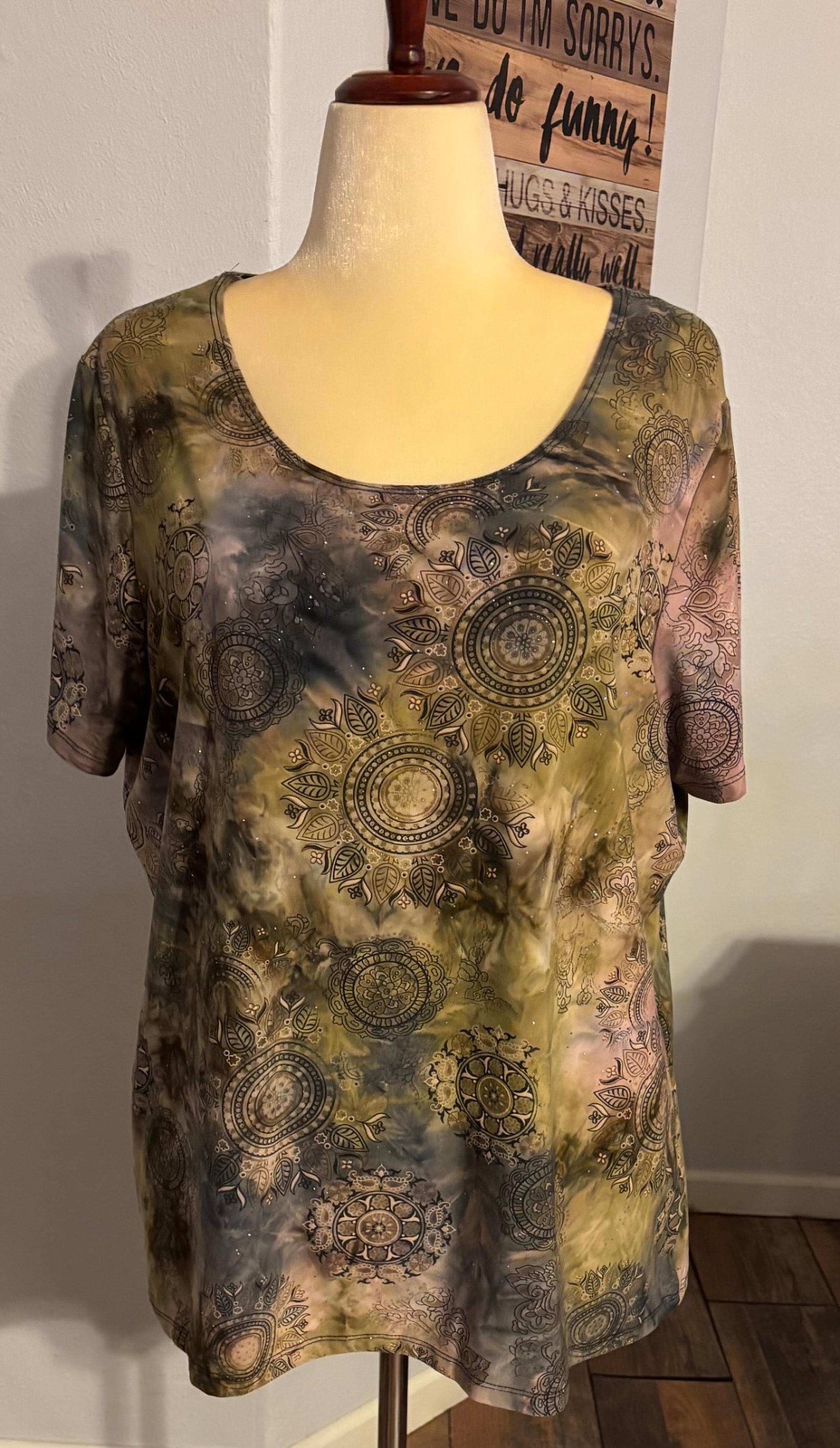 Size XL Rustic Style Tunic With Sparkle Accents