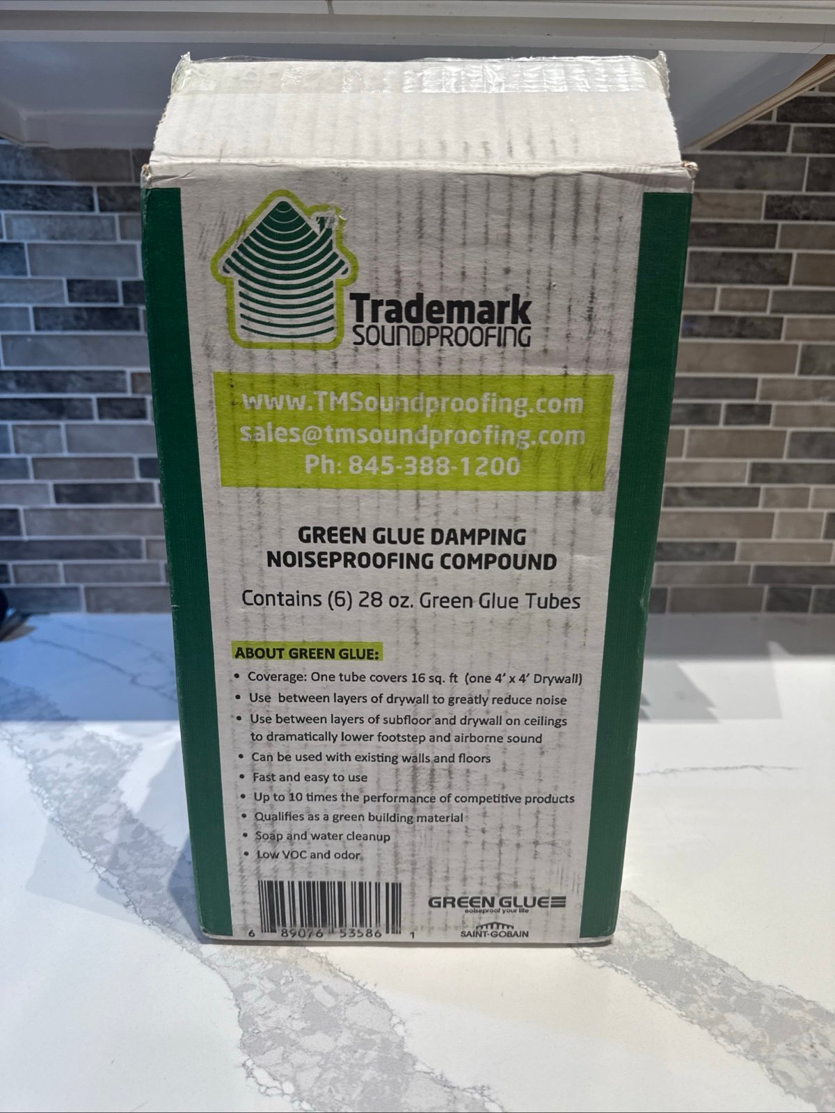 (6) Green Glue 28 oz Noiseproofing and Damping Compound - 6 Tubes NEW NEVER USED