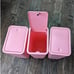3 Pack Bathroom Trash Can with Lid,10L / 2.6 Gallon Slim Wastebasket - Pink