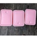 3 Pack Bathroom Trash Can with Lid,10L / 2.6 Gallon Slim Wastebasket - Pink
