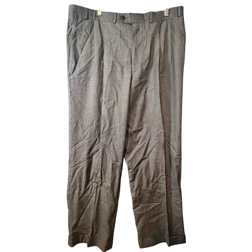 Ralph Ralph Lauren Pants Men's 38x30 Gray 120s & Cashmere Pleated Cuffed