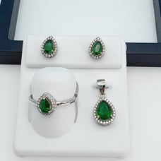 925 Sterling Silver Cubic Zircon Jewelry Set, UU1P7A7104