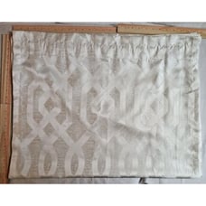 2 Vintage MCM Fiberglass Geometric White Curtain Drapes Panels 27 x 86