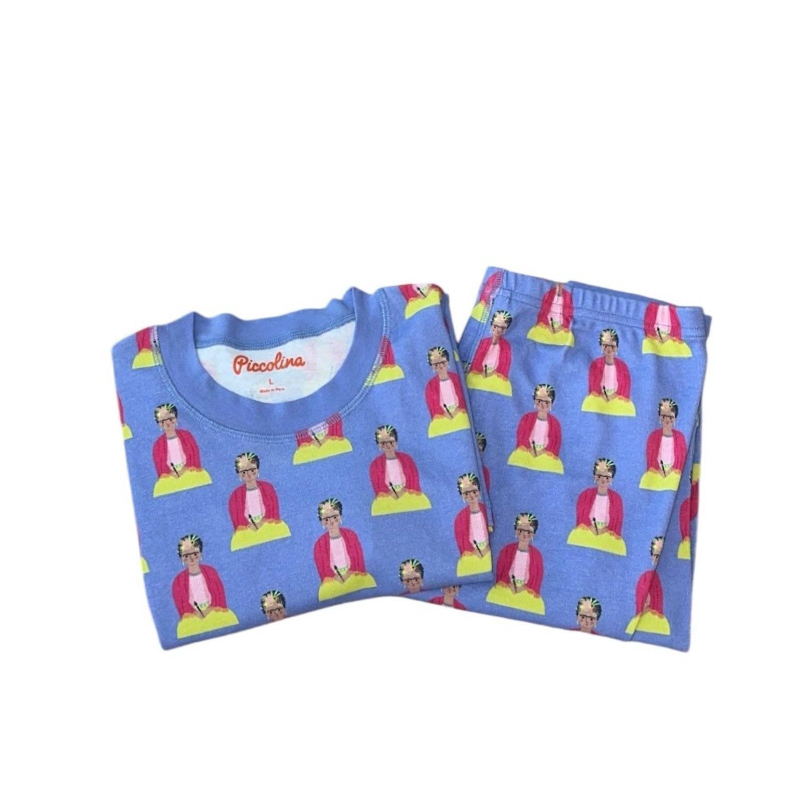 Piccolina Frida Kahlo Trailblazer Print Long Johns 2 Piece Pajama Set Large