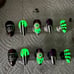 Glow in the dark beetle juice press on nails