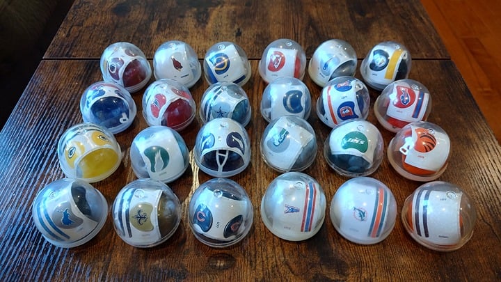 VTG Lot of 24 1970-90s NFL Mini Gumball Football Helmets NFC/AFC NEW old Stock
