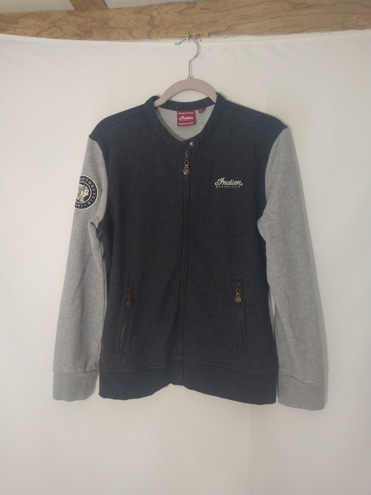 Womens Indian Motorcycle Company Embroidered Full Zip Jacket Size Medium