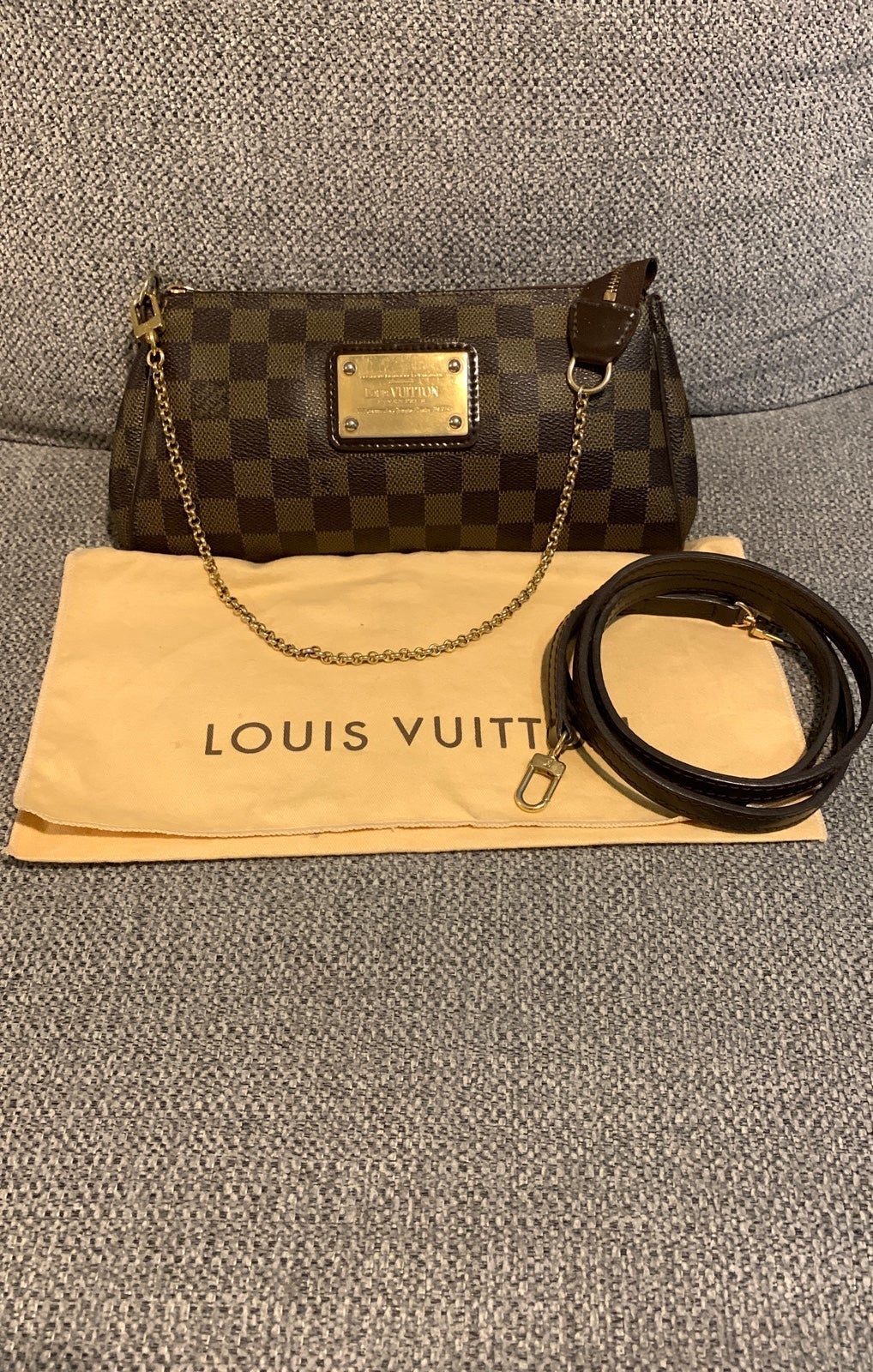 Louis Vuitton Damier Canvas Eva Clutch Bag