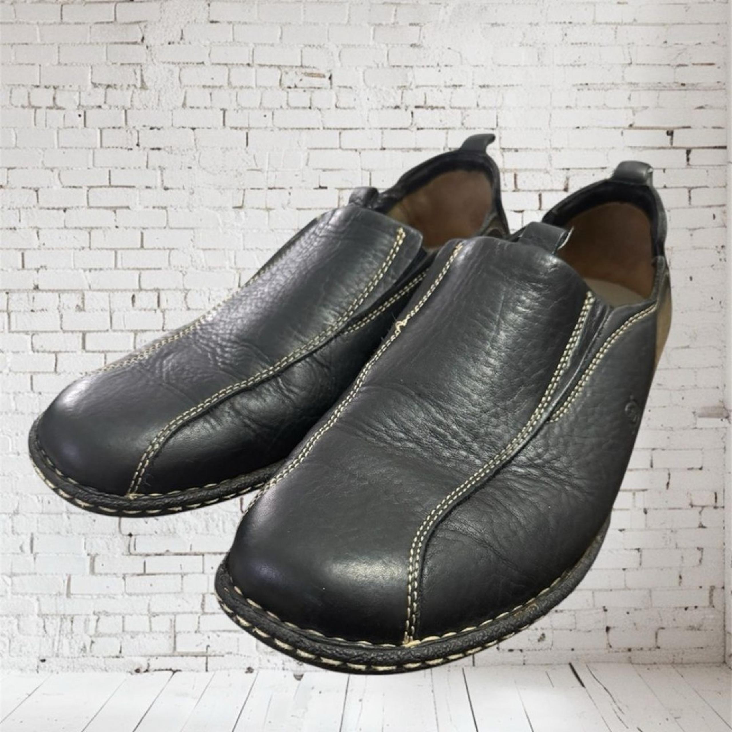 Born Men's Black Leather Slip on Driving Shoes Size 14