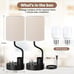 Set of 2 Table Lamps with USB & AC Charging, 3 Color Temperatures, Phone Holder.
