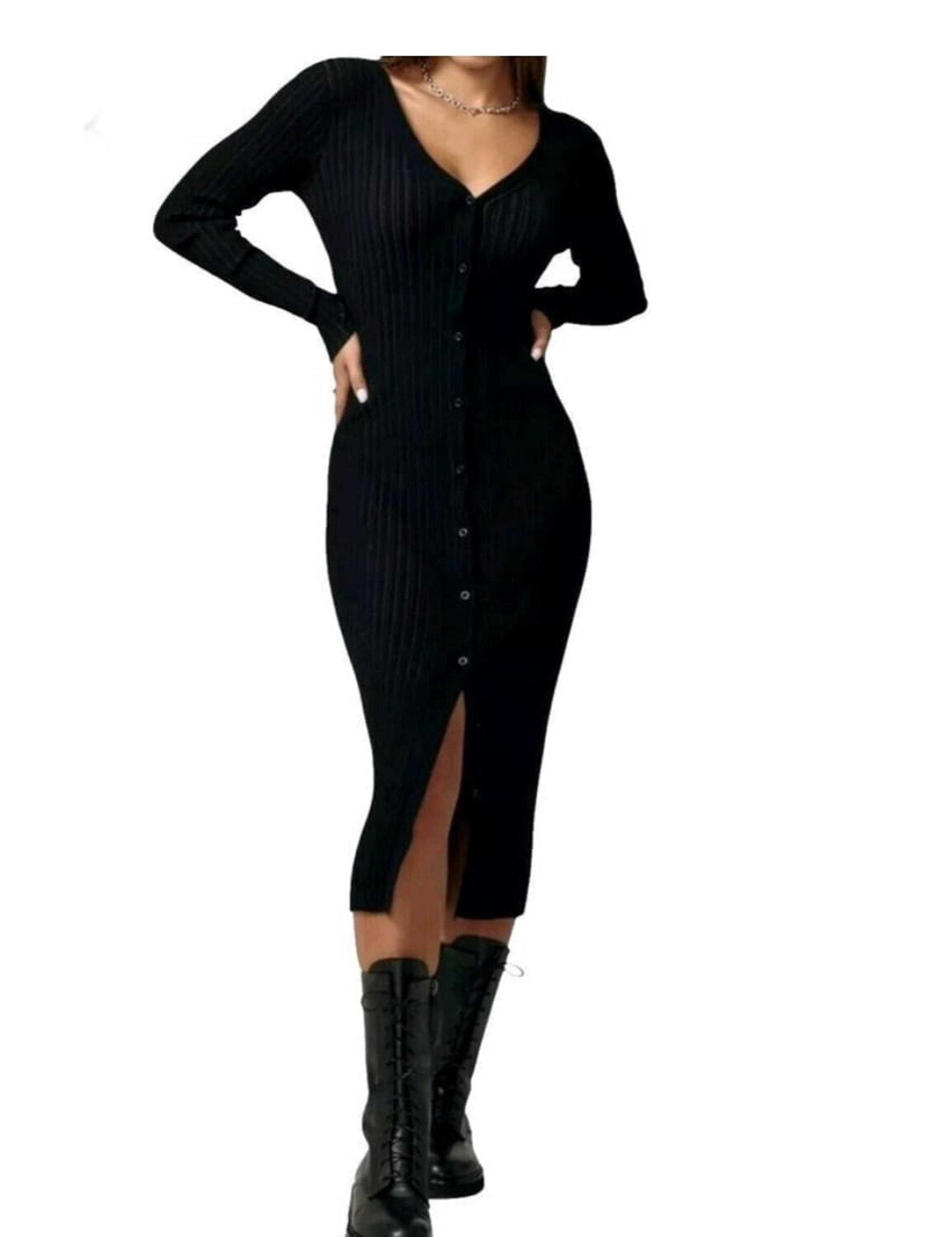 BNWT LITA By Ciara Icon Rib V-neck Cardigan Dress Black (various sizes) $398. M